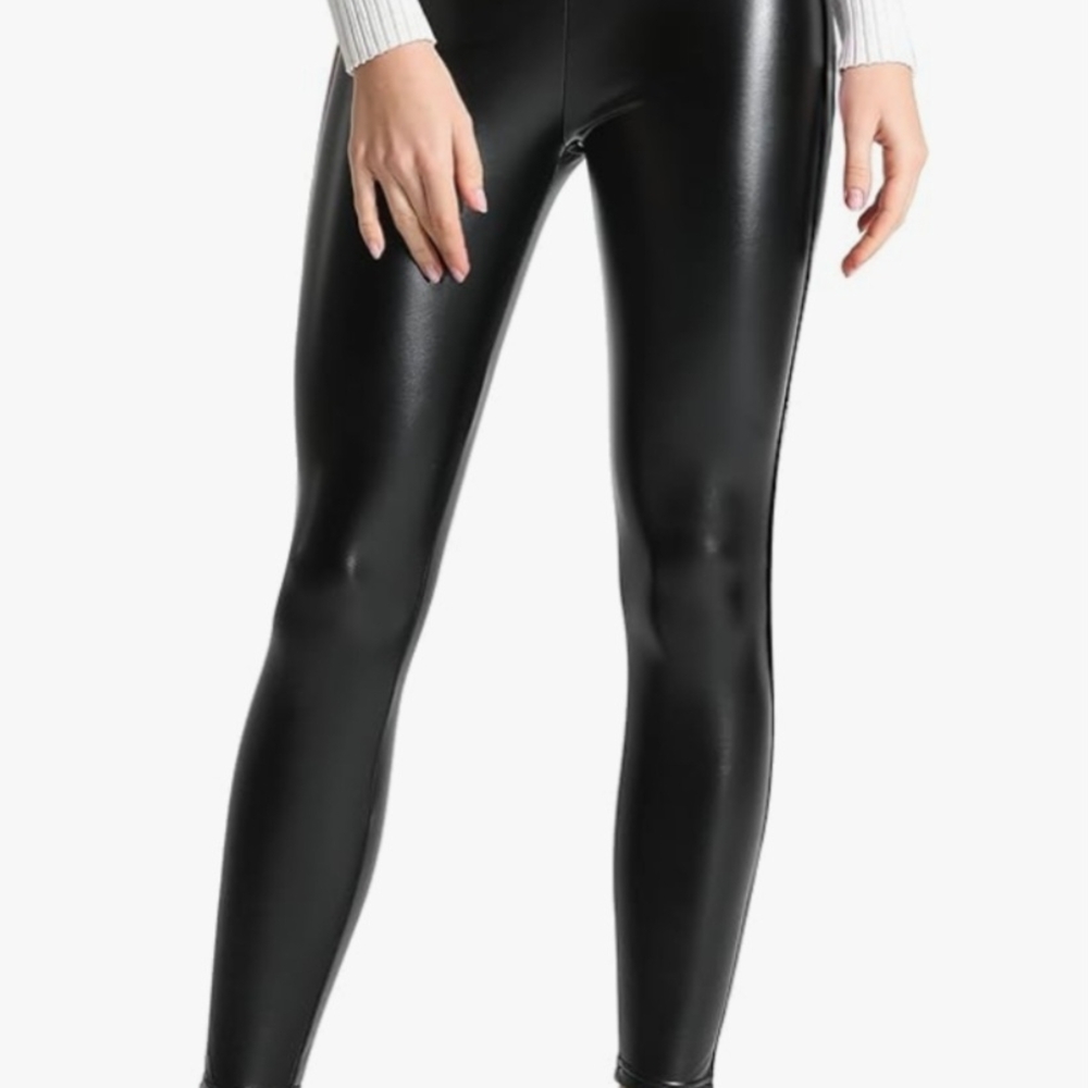 Black Faux Leather Leggings